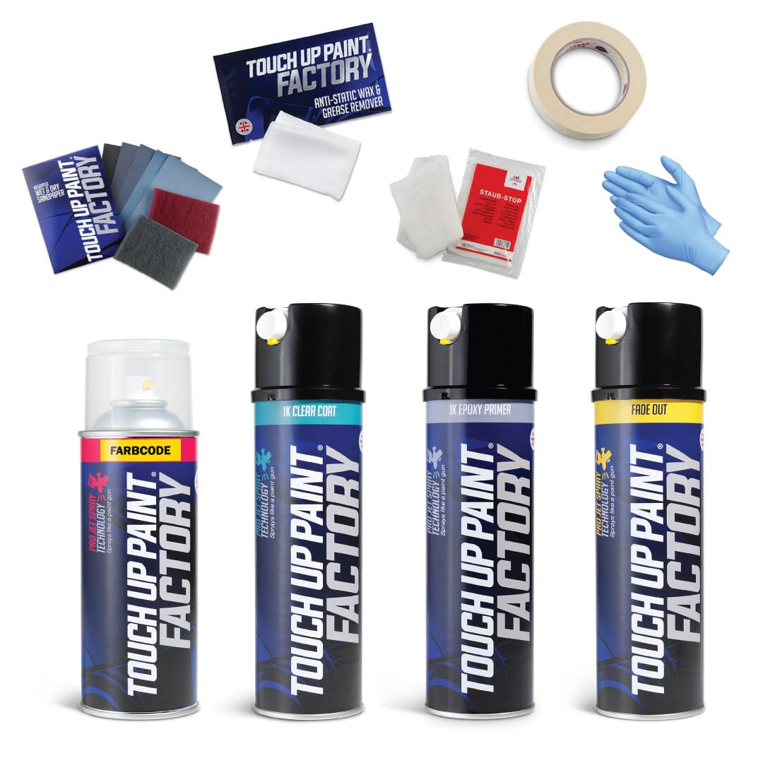 Touch Up Paint Factory – Reparaturset für Lackschäden gemischt nach Farbcode, Autolack für alle Modelle – Farbübereinstimmungsgarantie – das komplette Set
