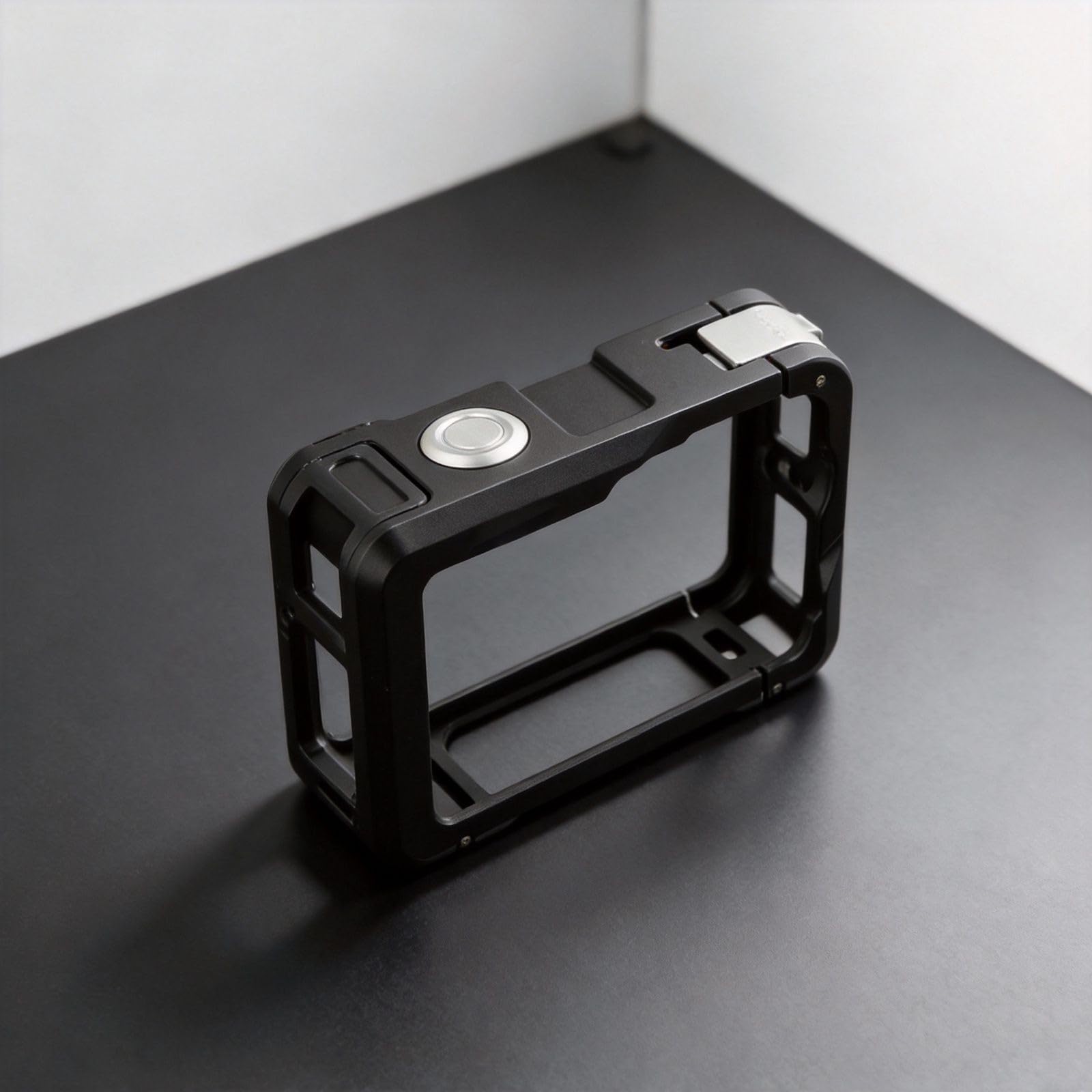 Metaliczna podwójna otwierana klatka ochronna do DJI Action 6, rama ze stopu aluminium z szybkim zapięciem magnetycznym, mocowanie poziome i pionowe, złącza rozszerzeń do akcesoriów