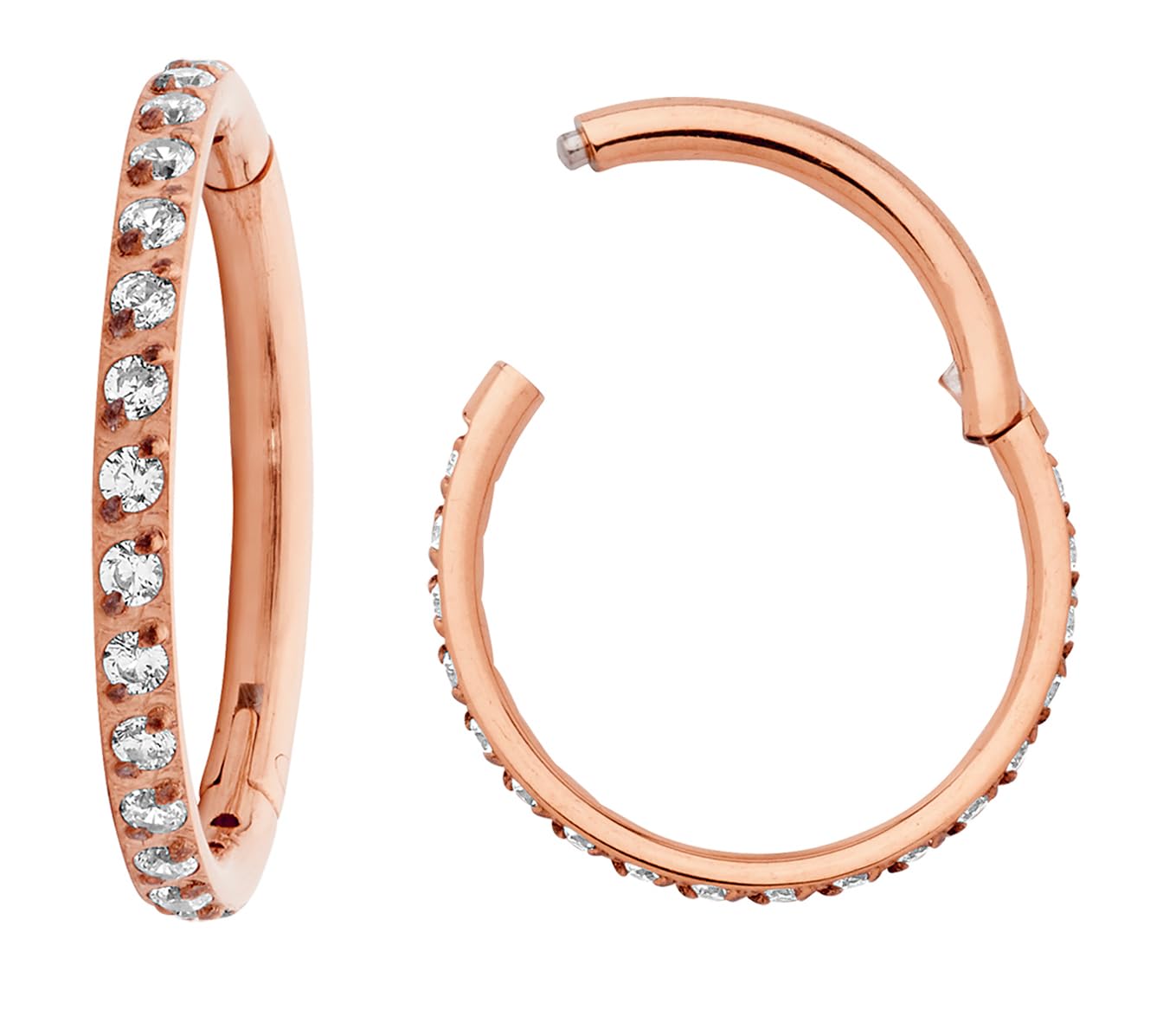 365 SleepersG23 Anillo de segmento con bisagras de gema unisex de titanio Helix Tragus Septum Clicker Nariz Labio Aro Pendiente Piercing para el cuerpo Joyería
