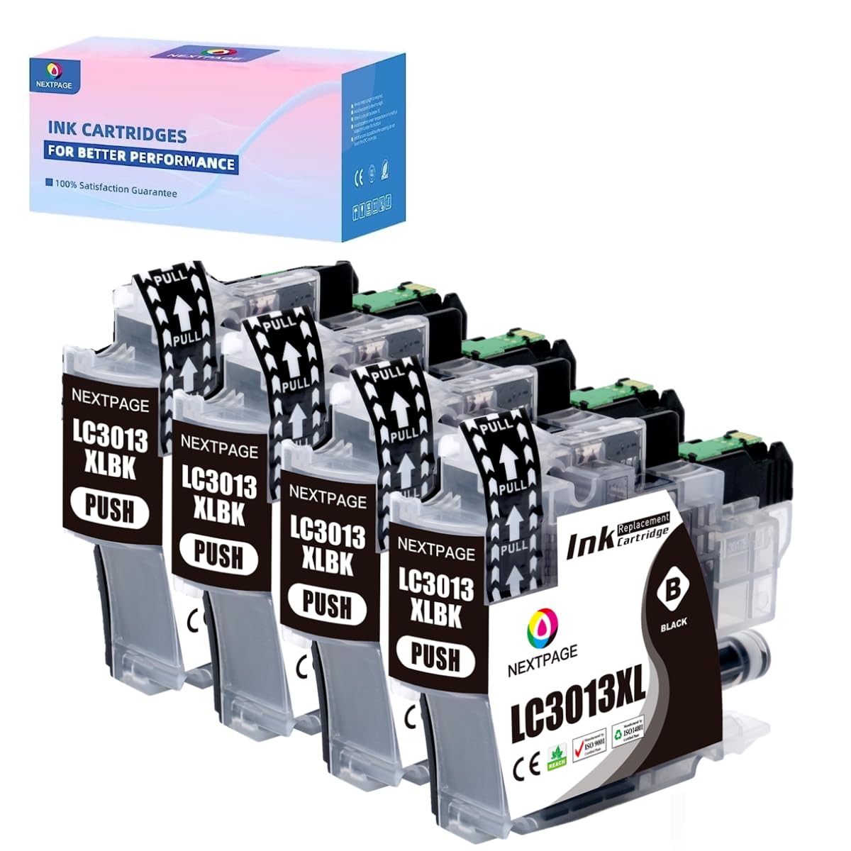NEXTPAGE LC3013 Black Ink Cartridges Replacement LC 3013 LC3013XL LC-C3013 Work with MFC-J895DW MFC-J491DW MFC-J497DW MFC-J690DW Printer (LC3013BK 4