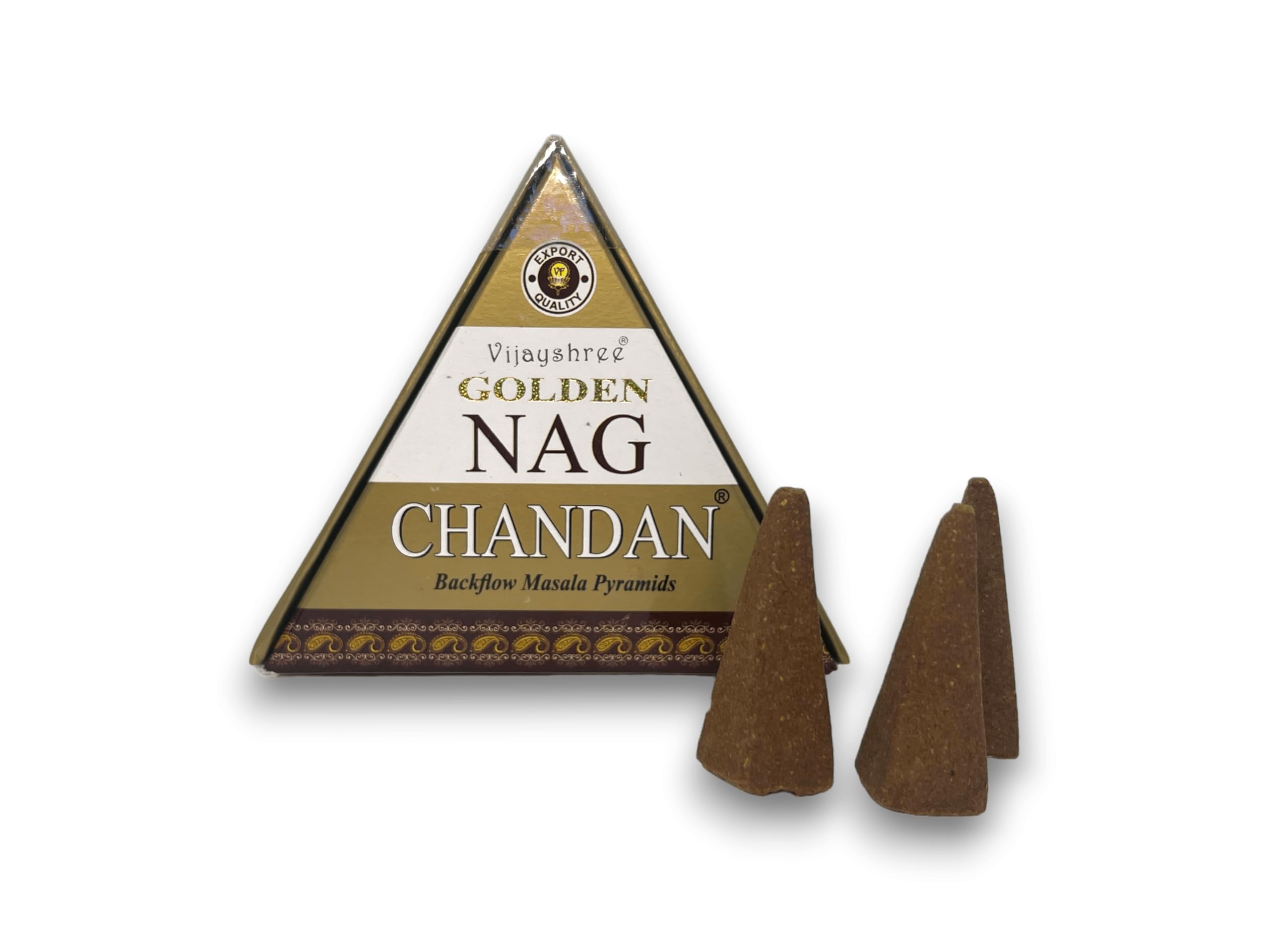 Hostenatura Chandan Golden Nag Backflow Incense Cones - 10 Cones