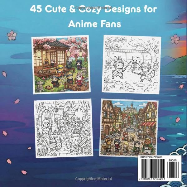 Cozy Anime Coloring Book: Kawaii & Chibi Animals Inspired by Anime – Relaxing Cute Designs for All Ages (Cozy Anime Coloring Collection) image 3