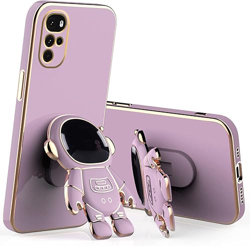 Miniatura 7 de Funda compatible con Motorola Moto G22 con chapado creativo de astronauta de dibujos animados, rosa, para Motorola Moto G22, funda de silicona a