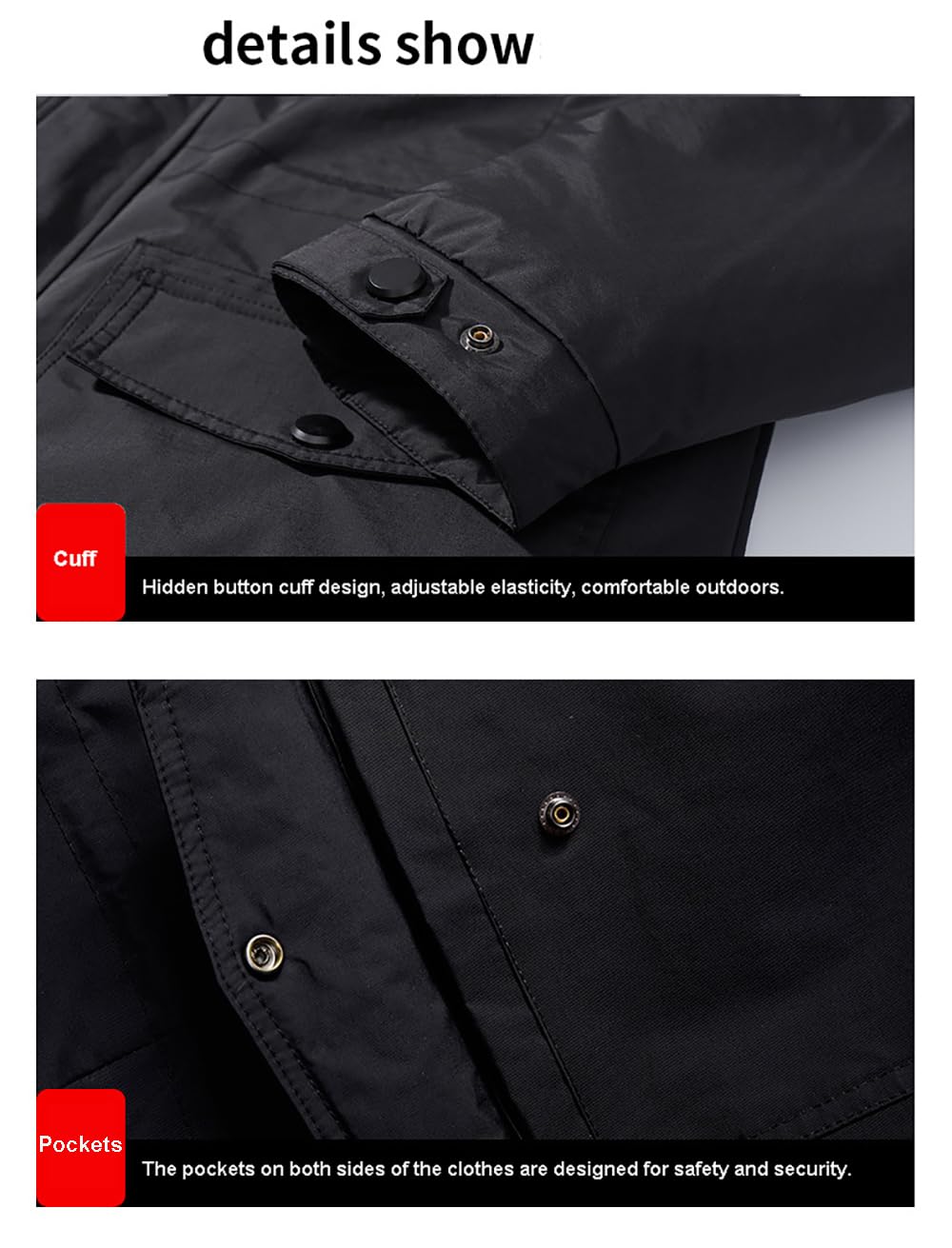 Chaqueta funcional para hombre y mujer, tallas grandes 3 en 1, cortavientos de longitud media, forro de algodón, chaqueta de exterior, impermeable, cortavientos, chaqueta de entretiempo