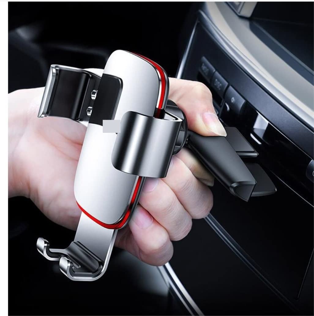 Soporte Móvil Soporte para teléfono de Coche Ranura para CD móvil Montaje en Rejilla ventilación Metal Accesorios Soporte para Coche(Sliver)