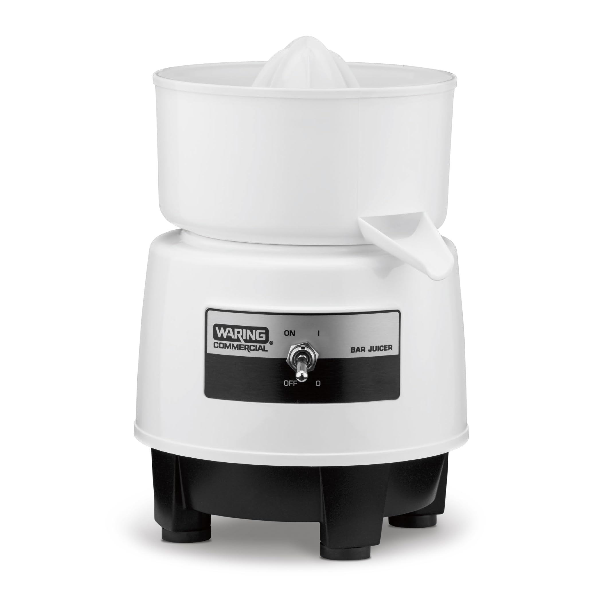 Waring Commercial BJ120C Compact Citrus Juicer, 120V, 5-15 Phase Plug,White, 34 Ounce