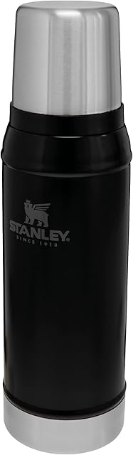 Stanley Classic Legendary Bottle 0.75L Matte Black BPA Stainless Steel Thermos - Keeps Cold or Hot for 20 Hours - Leakproof Lid Doubles as Cup - Dishwasher Safe