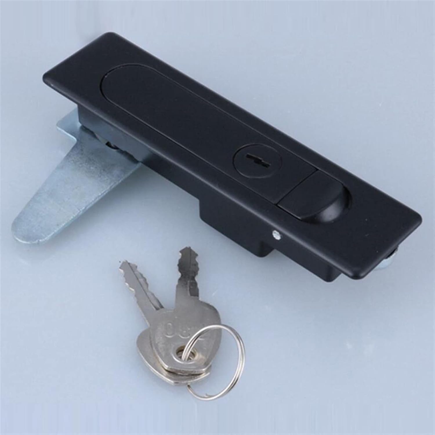 Electric Box Plane Lock Push Button Cabinet Locks Switch Cabinet Door Lock Fire Hydrant Handle Cabinet Lock 1Pcs(Silver no Lock)