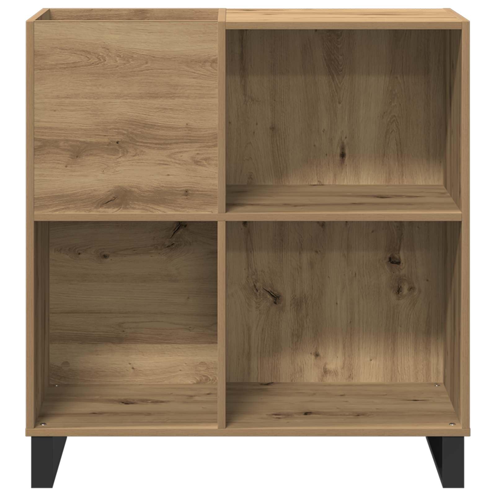 Armario para discos de vinilo con estante de madera de roble Artisan, 84,5 x 38 x 89 cm, espacio de almacenamiento, aparador para discos de vinilo, CD, DVD y accesorios de cine en casa