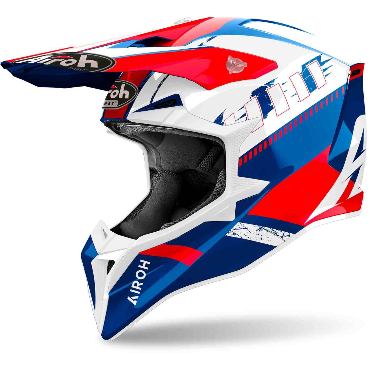 CASCO AIROH OFFROAD WRAAAP FEEL BLUE/RED GLOSS XS