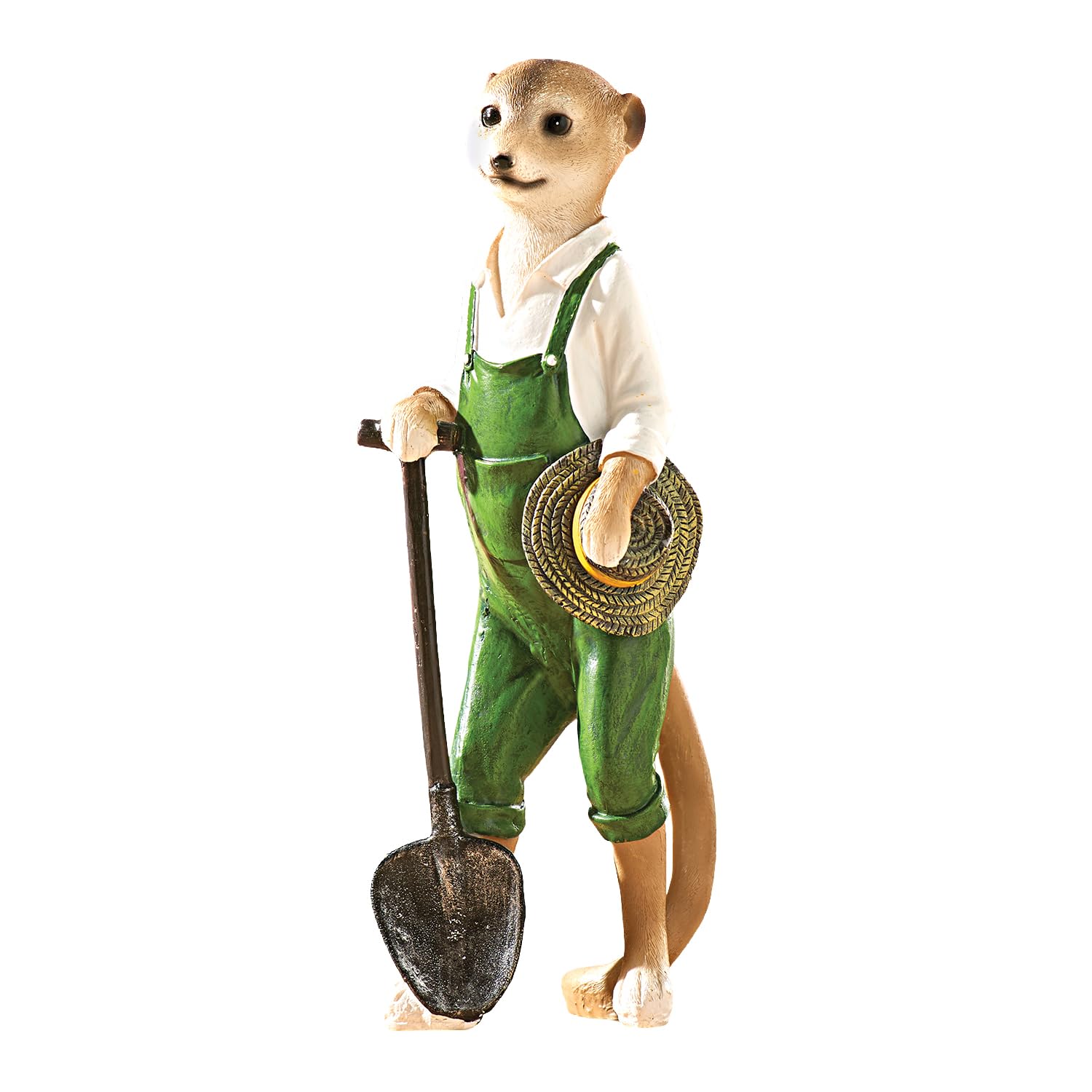 Coopers Of Stortford Various - Meerkat Garden Ornament With Gardening Tools - Weather Resistant Polyresin Outdoor Decorative Figure 25.5Cm