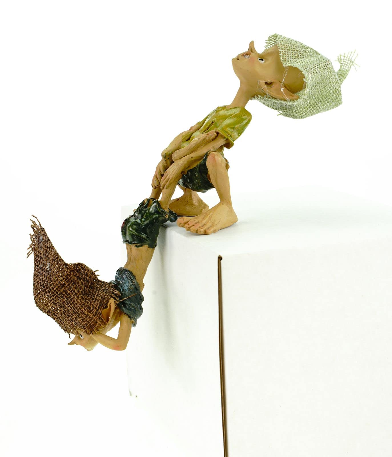 Pixie - Taburete de Borde Fijo Pixie en los pies, 19 cm, Figura enana Kobold Hada mítica Gnom