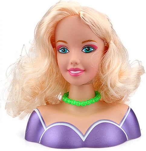 Miniatura 5 de Cabeza de muñeca para niños para peinar el cabello y maquillaje, práctica de maquillaje con secador de pelo, accesorios