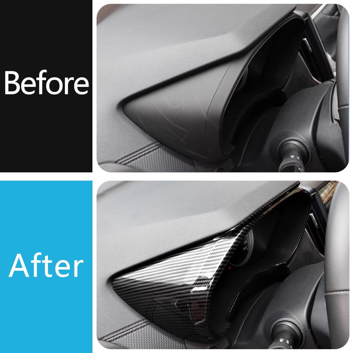 Car Accessories Fit for Subaru 2019 2020 2021 2022 2023 Forester Inner Dashboard Console Display Decorative Cover Trim (Carbon Fiber Style) 1PCS ABS