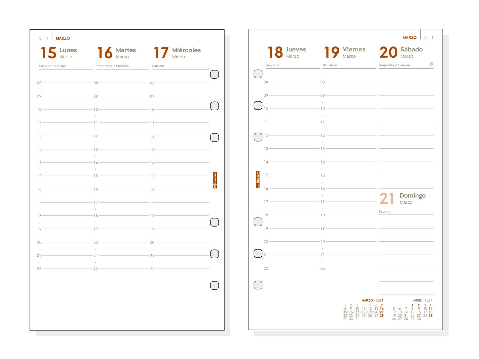 finocam 2723560 – Agenda Organizer Vista Settimanale Verticale 2019