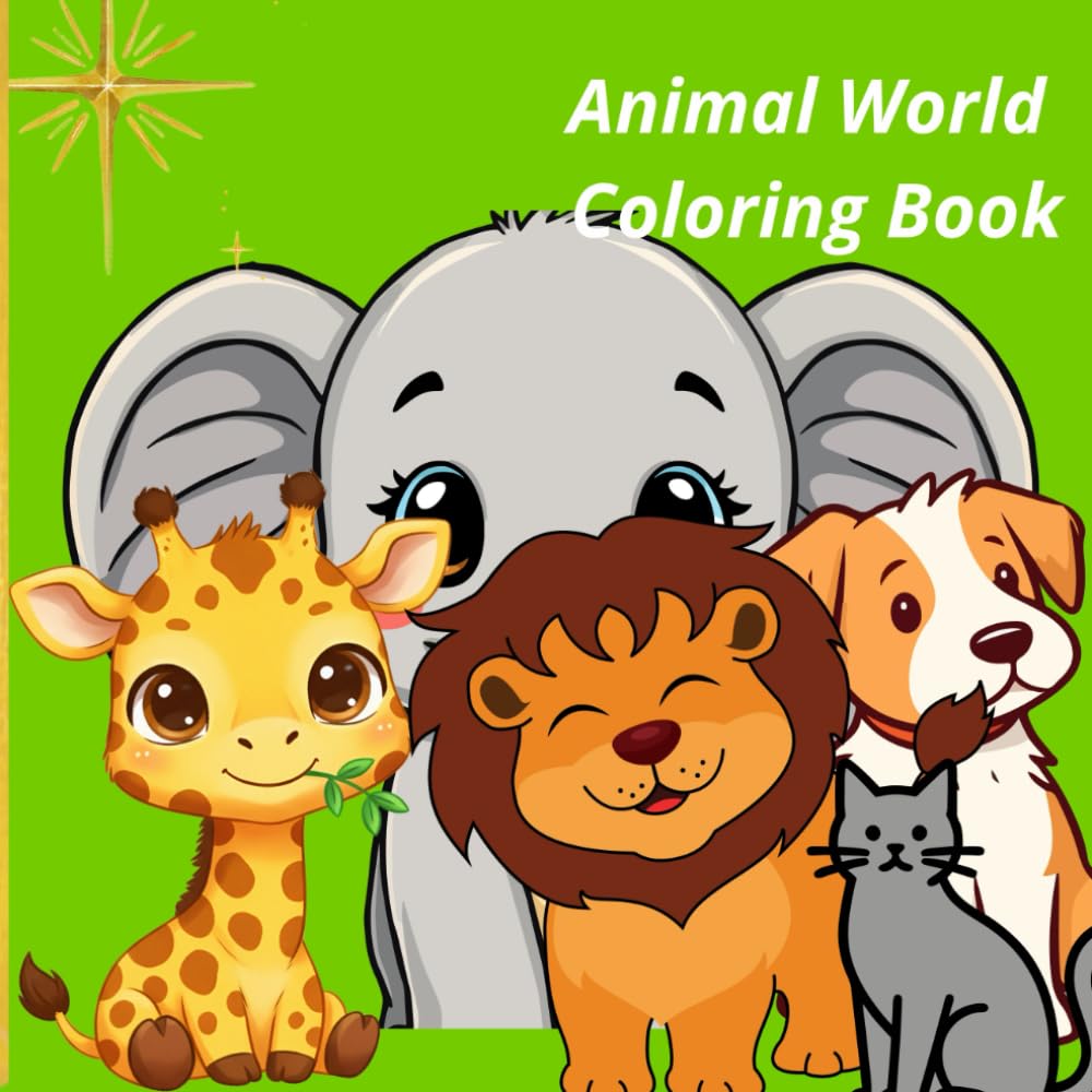 Cute Animals Coloring Book: Fun and Easy Coloring for Kids Ages 2–12