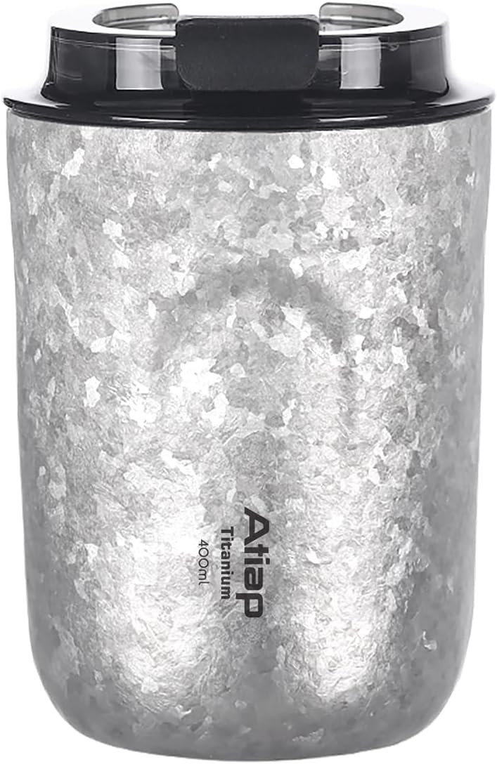 Titanium Water Bottle Coffee Cups Insulated Water Bottle Double Insulated Cup Wide Mouthed Cup is Easy To Clean | Ultralight Leakproof for Outdoor Camping Hiking (240ml)