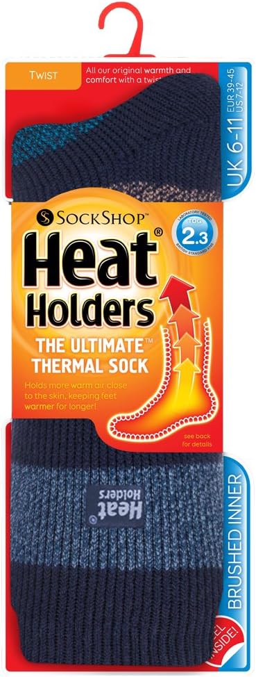 HEAT HOLDERS - Mens New Winter Warm Twist Thermal Socks 7-12 US (Loweswater)