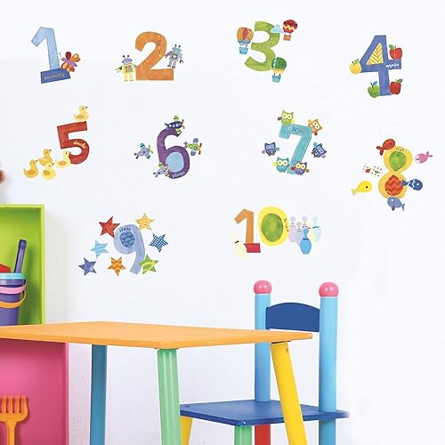 Miniatura 2 de Wallies Calcomanías de vinilo con números de conteo, varios colores