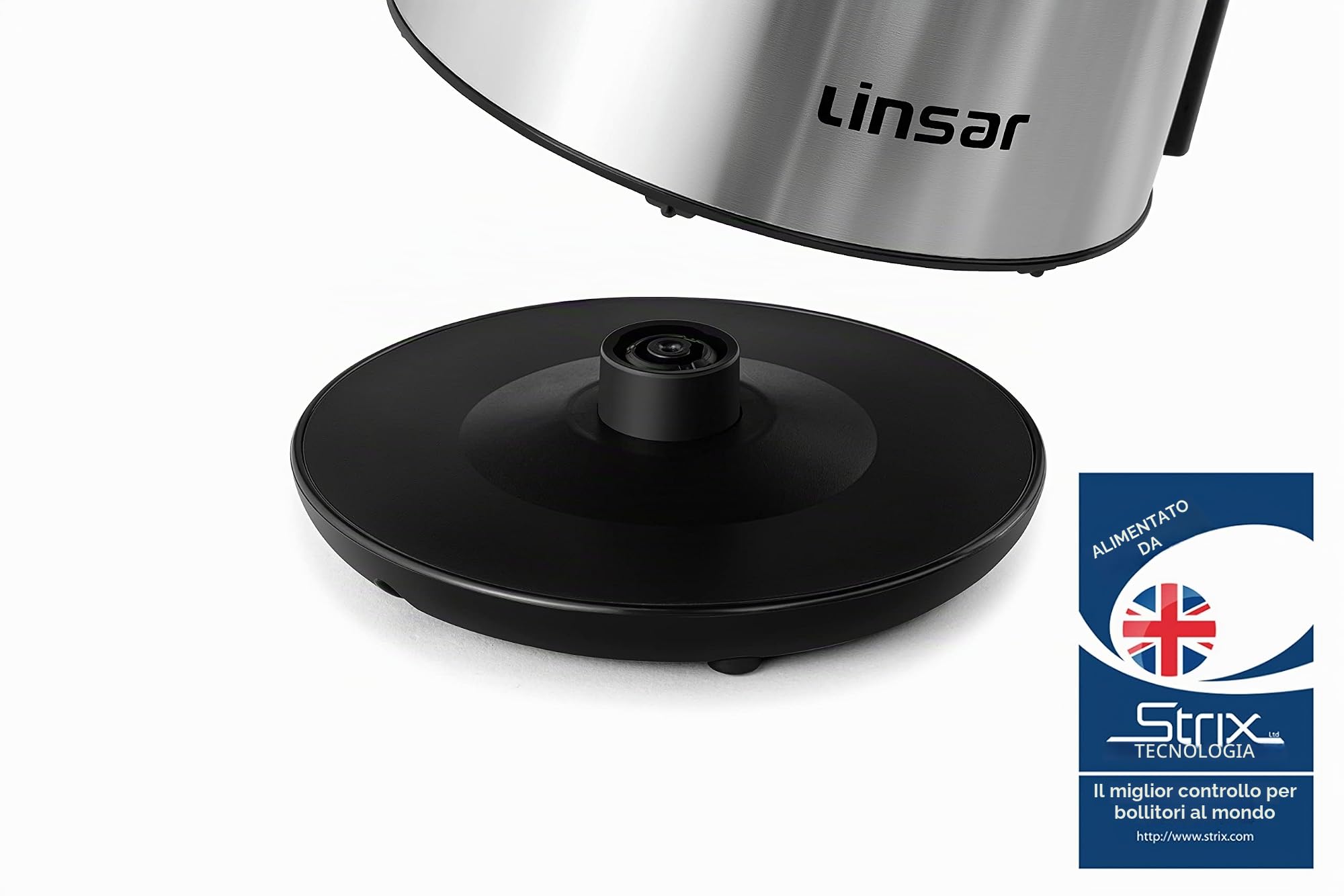 Linsar - Bollitore - Look acciaio inox - 1,7 litri - Con funzione touch, 5 impostazioni di temperatura, filtro anticalcare, spegnimento automatico e display digitale - 2200 watt (acciaio inox)