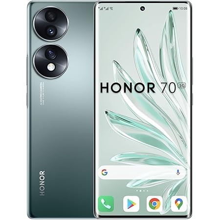 Honor 70 Smartphones 5G, 8+128 GB, gebogenes OLED-Display 6,67 Zoll 120 Hz, Dreifachkamera Rückkamera 54 MP mit Android 12, 4800 mAh Akku + Schnellladung 66 W, Emerald Green