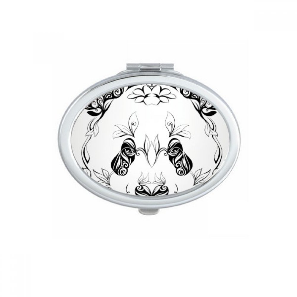 Miroir de poche mignon motif panda géant ovale portable DIYthinker