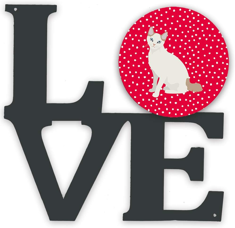 Caroline's Treasures CK5768WALV Korean Bobtail Cat Love Metal Wall Artwork Love Indoor Outdoor Art Decor Patio, Bathroom, Kitchen Colorful Aluminum and Black Steel Sculpture