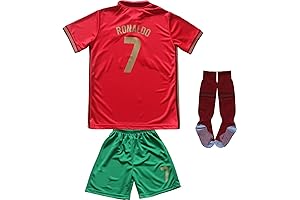 Official FPF #7 Ronaldo Kids Football Soccer Jersey/Shorts/Socks Kit Youth Sizes