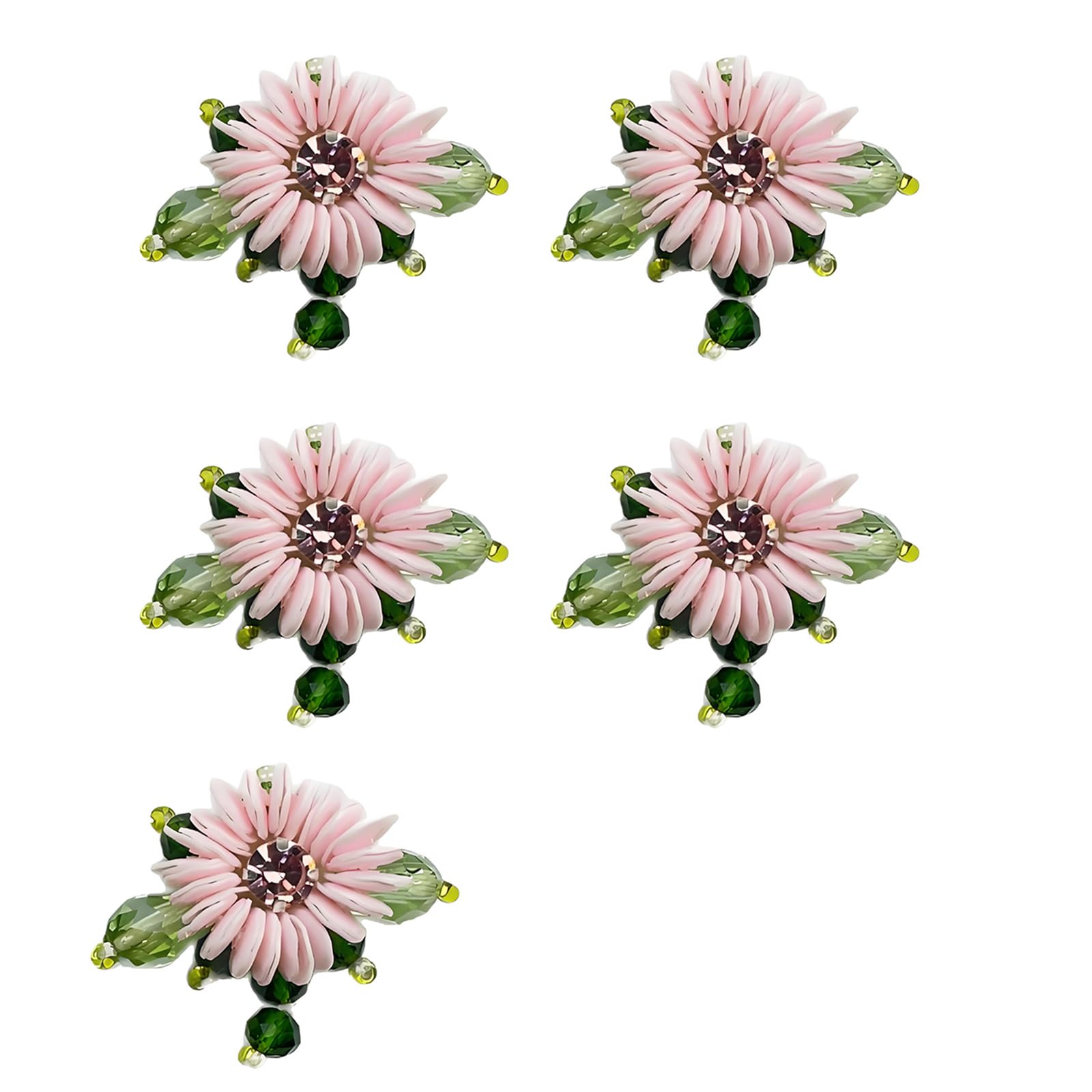 JSGHGDF 5Pcs Artificial Flower Clusters Flower Appliques Clothing Embellishments for Shoe Hat Bag Sewing Accessories Clusters