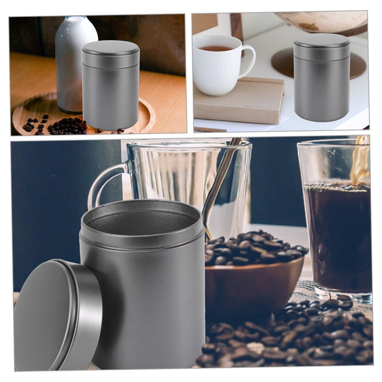 6 Stück Teiliges Luftdichte Tee Vorratsdosen aus Metall mit Deckel Vielseitige Aufbewahrung für Losen Tee Zucker und Süßigkeiten Robuste Platzsparende Teedosen für Küche und Büro