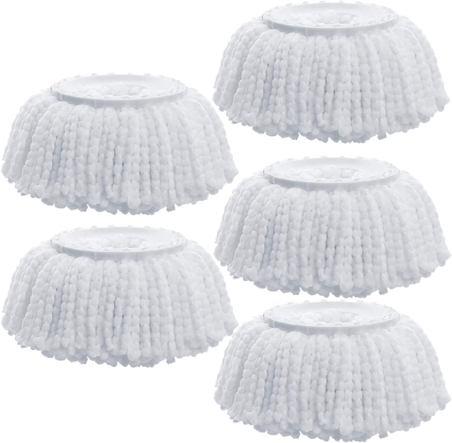 Amaou Microfiber Mop Heads Replacement Set of 5 Pack, Easy Wring Spin Mop Refill for Floor Cleaning
