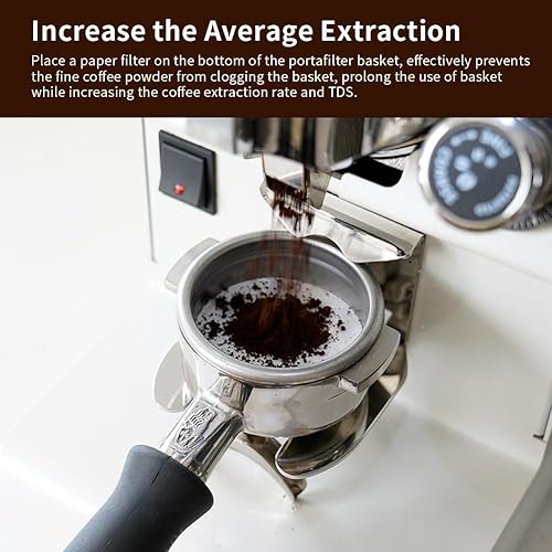 Miniatura 2 de Filtro de papel espresso de 2.165 in, filtro de papel inferior de 2.283 in, filtro de papel de café, pantalla de disco de café, portafiltro, filtros