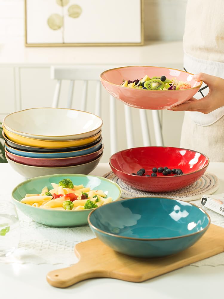 Talerze obiadowe Kreatywne ceramiczne miski w stylu skandynawskim do użytku domowego, odpowiednie do misek na zupę, miseczki na makaron, miski na warzywa, miski do sałatek owocowych, zastawa stołowa
