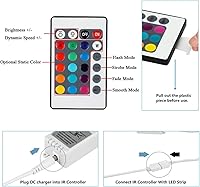 Vista 28 de SUPERNIGHT RGB LED Strip Controller, 2-Ports RGB Controller Box with 44 Keys IR Remote, DC12V-24V LED Controller for 2pcs RGB LED Strip