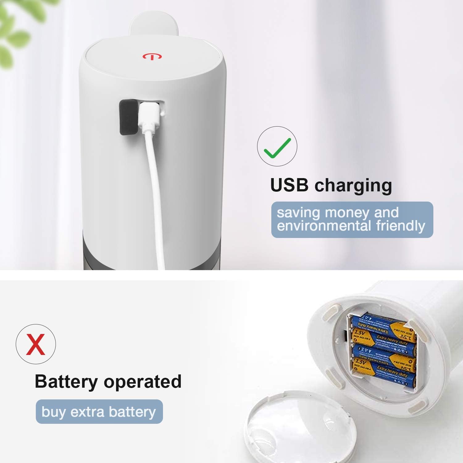 LDeisgn Soap Dispenser,Premium Automatic Soap Dispenser,14oz/400ml USB Rechargeable Touchless Soap Dispenser for Kitchen, Bathroom, Office, Hotel