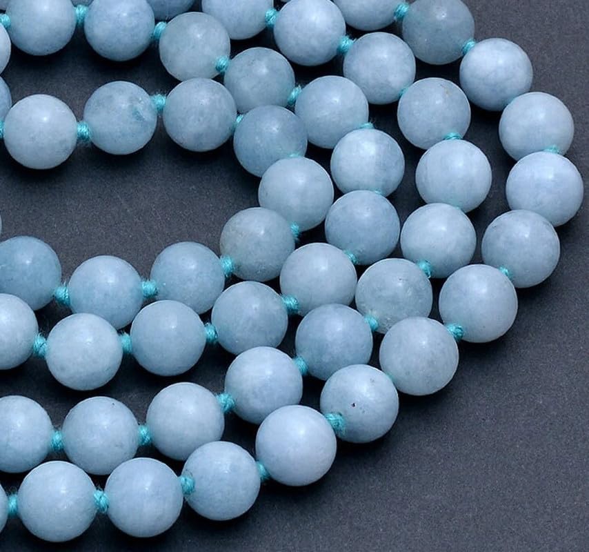 Collier Mala en aigue-marine pour approfondir la méditation Japa
