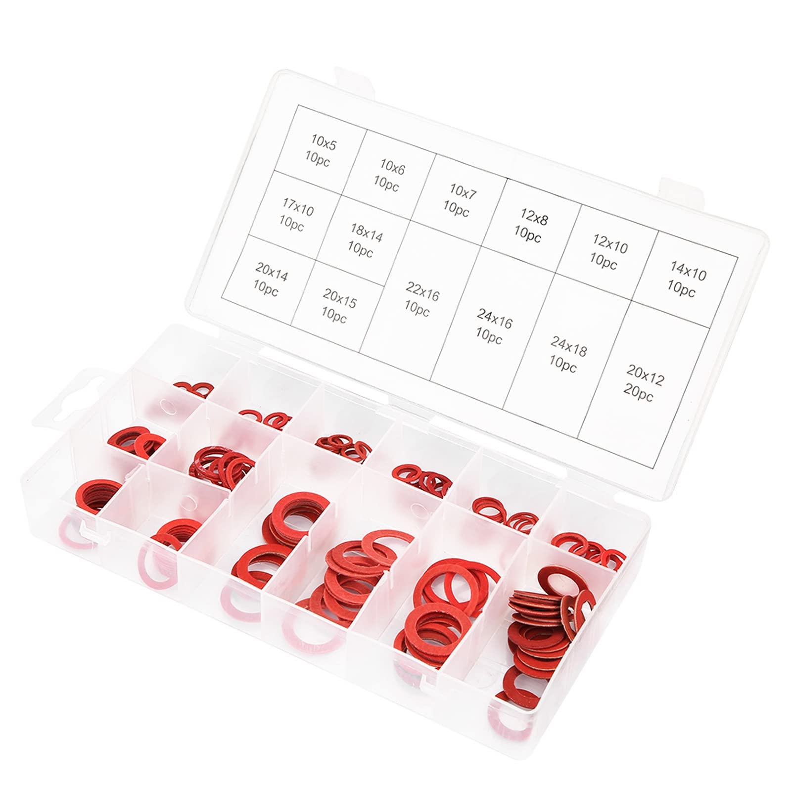 Set Di Rondelle In Fibra Assortimento Guarnizioni Isolanti Per Auto E Acqua Sanitaria Con 150 Pezzi In 14 Misure Resistenti Alla Benzina E 'Acqua Sanitaria