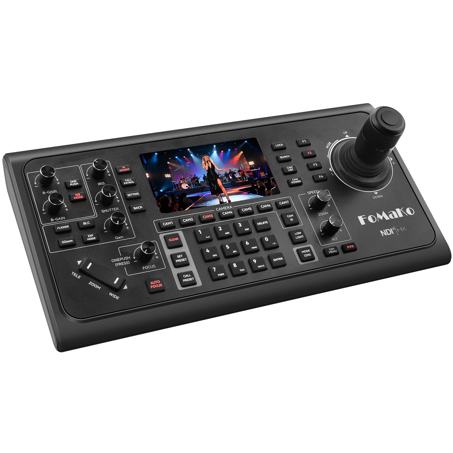 FoMaKo PTZ Controller PoE 3" LCD Screen Preview, 4D Joystick PTZ Camera Controller for Church Live Service Education, Visca PELCO D/P RS232 RS485 (No NDI License) KC606-image-20