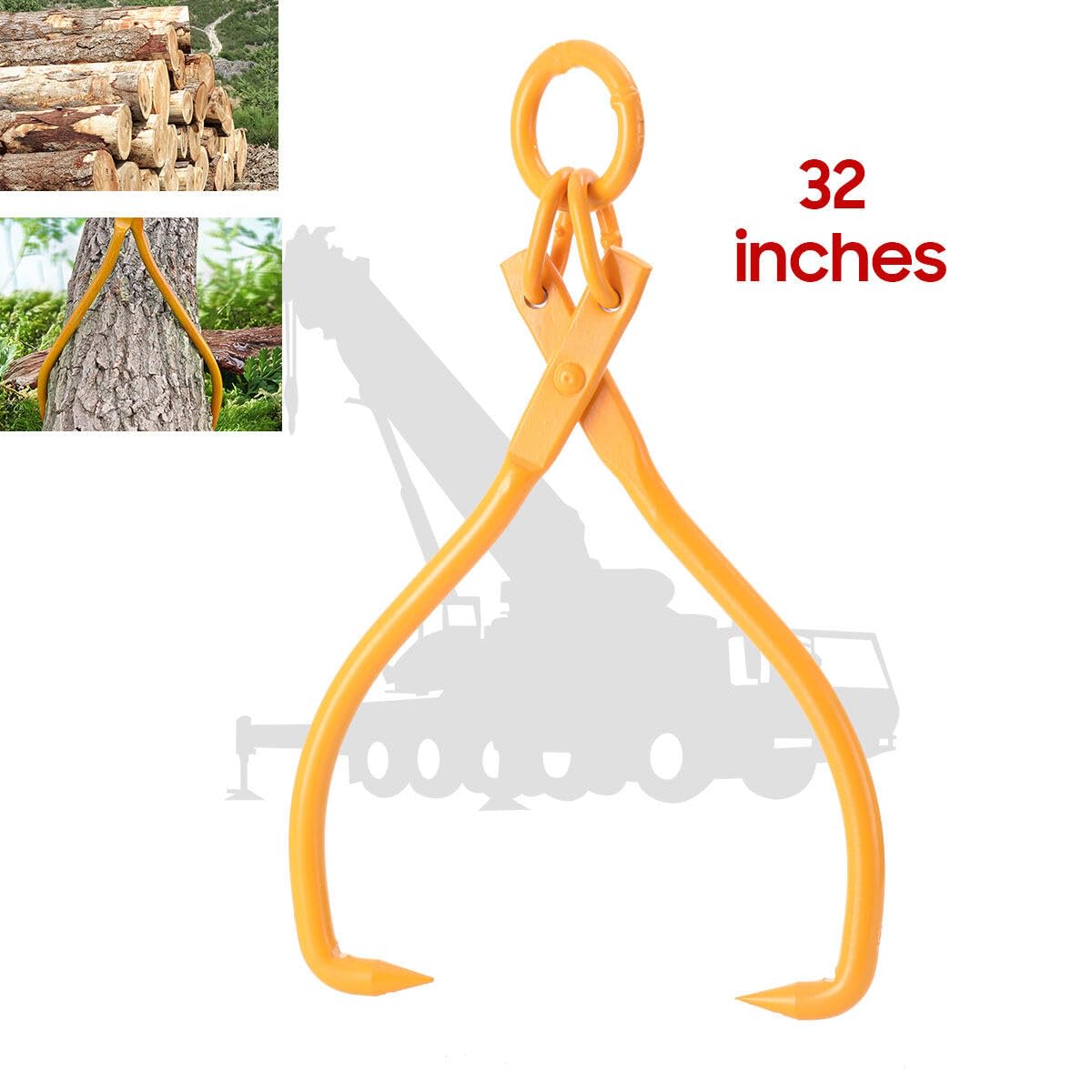 Pince forestière pour troncs d'arbres jusqu'à 810 mm - En acier - Force de traction : 900 kg - Pince de levage avec 2 mandrins de serrage - Outils forestiers pour soulever et transporter des