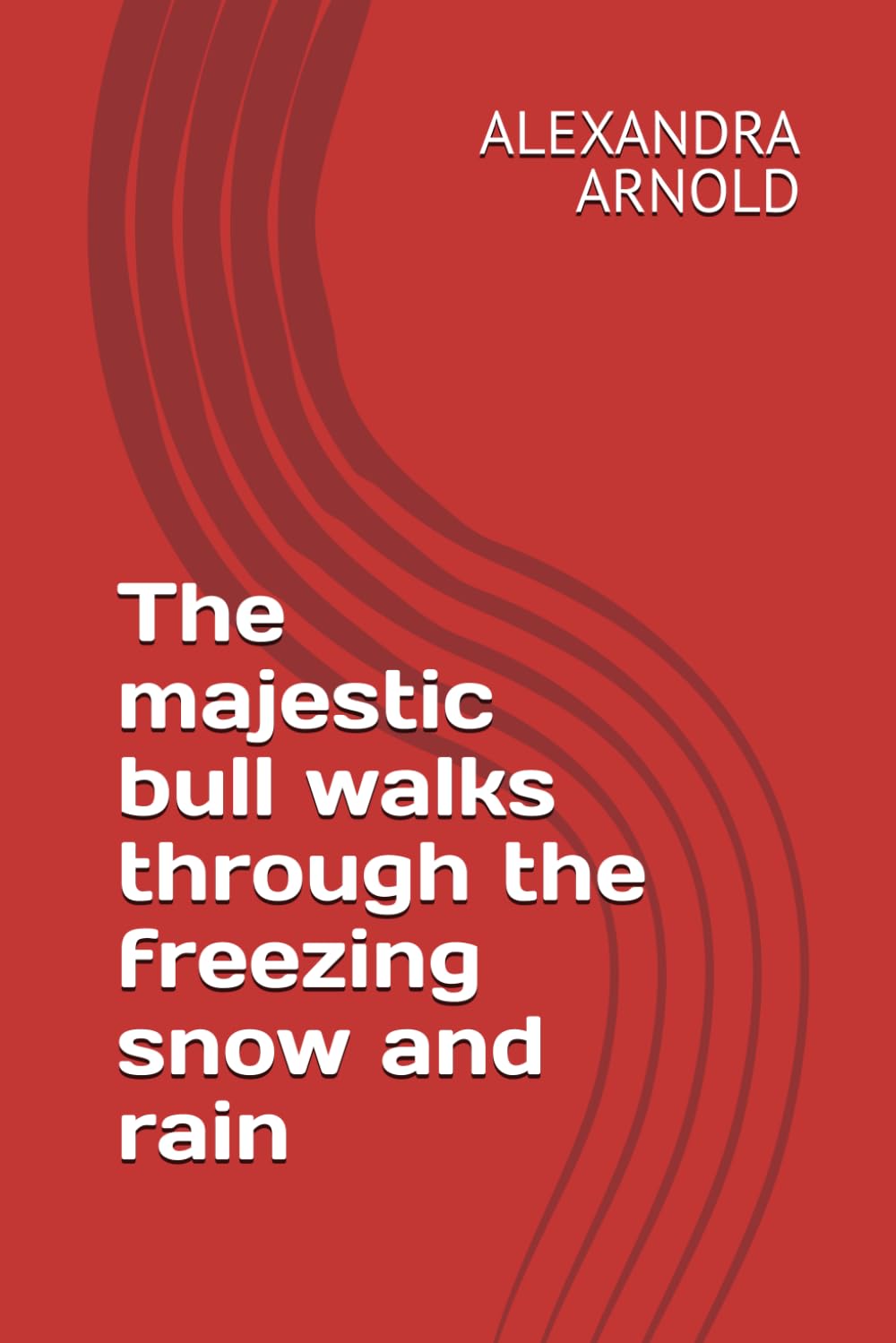 The majestic bull walks through the freezing snow and rain