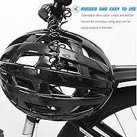 Vista 4 de HZEL Cerradura para casco de motocicleta, cerradura retráctil de cable de bicicleta pequeña con código de combinación de 4 dígitos, accesorios