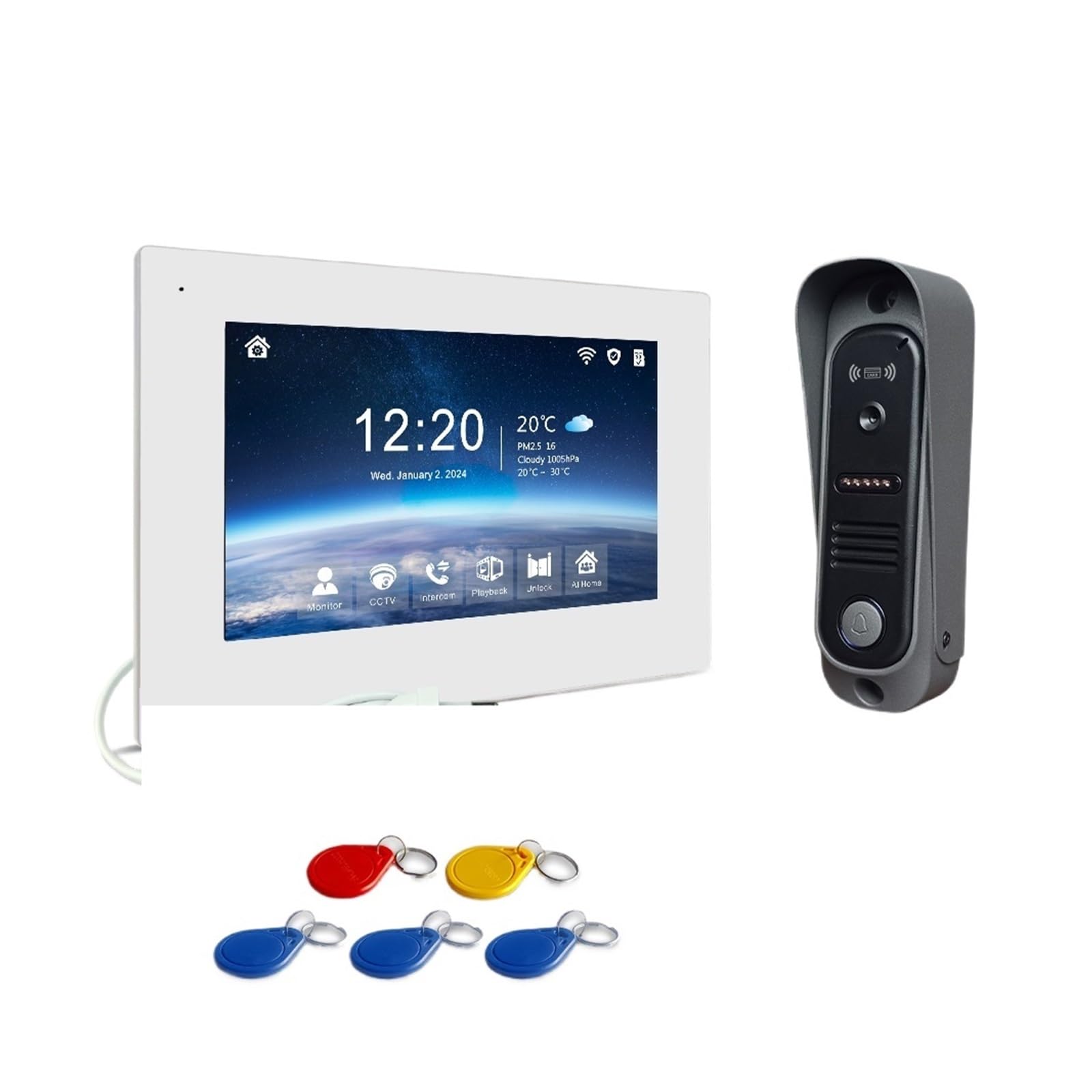 HVSYVVSRL 1080P Video Intercom System DoorPhone For Home Wireless WiFi Smart With Infrared Night Vision Doorbell Motion Detection Two Way Audio(H-R6-P202BD-M503WA-B)