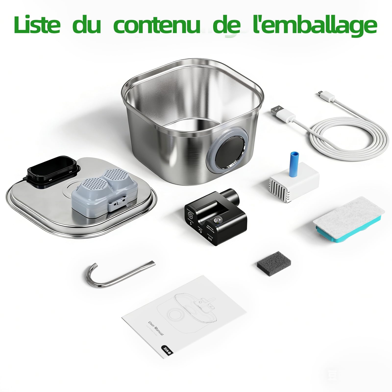 Fontaine à Eau pour Chat Universelle sans Fil en Acier Inoxydable pour Chats et Chiens: Fontaine à Boire Automatique 3,2L avec Détecteur de Mouvement | Batterie 4200mAh, Pompe à Eau Ultra-Silencieuse