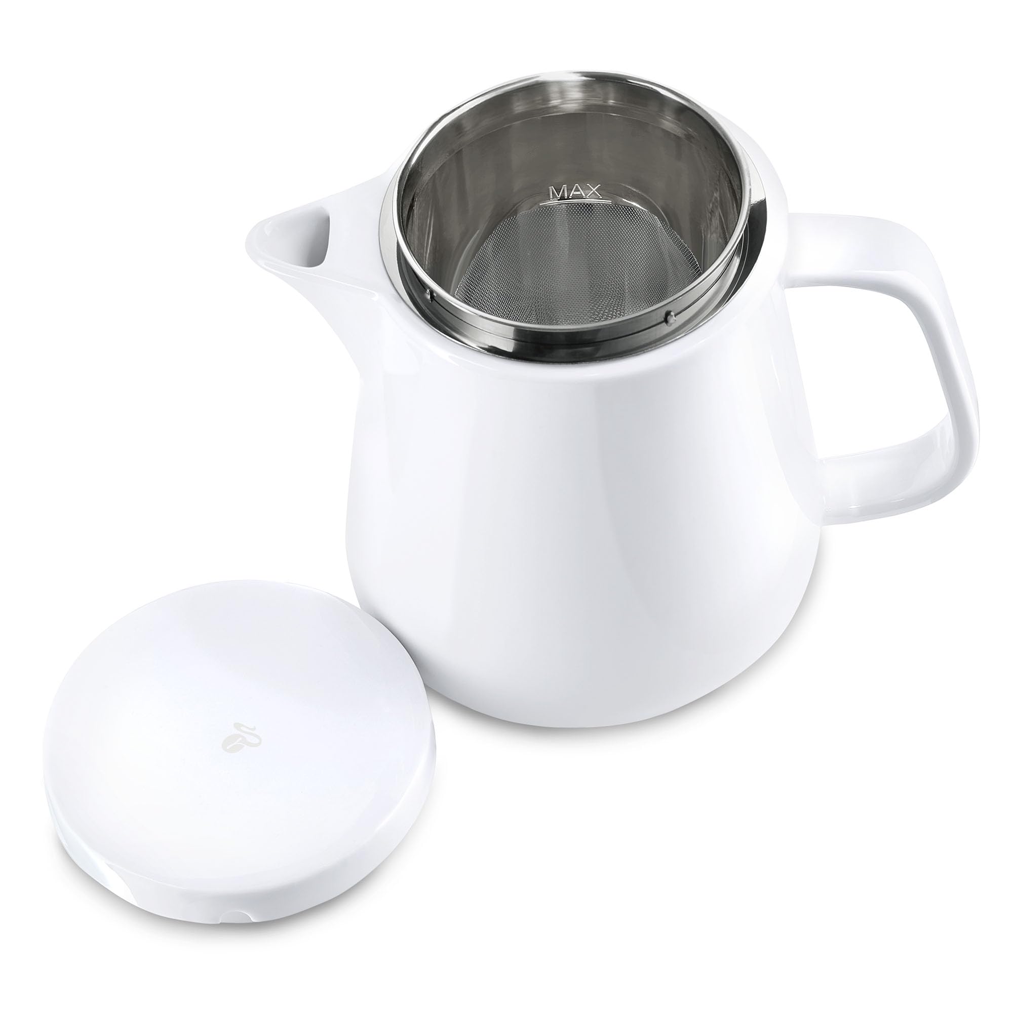 Tchibo Kaffeebereiter, Edelstahl-Permanentfilter, Spülmaschinengeeignet, Keramik, Weiß
