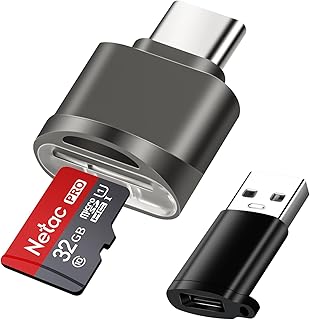 AXFEE Czytnik kart micro SD USB-C, czytnik kart TF do kart Micro SDXC, SDHC, kompatybilny z telefonami Galaxy, laptopami, MacBookami, szarymi