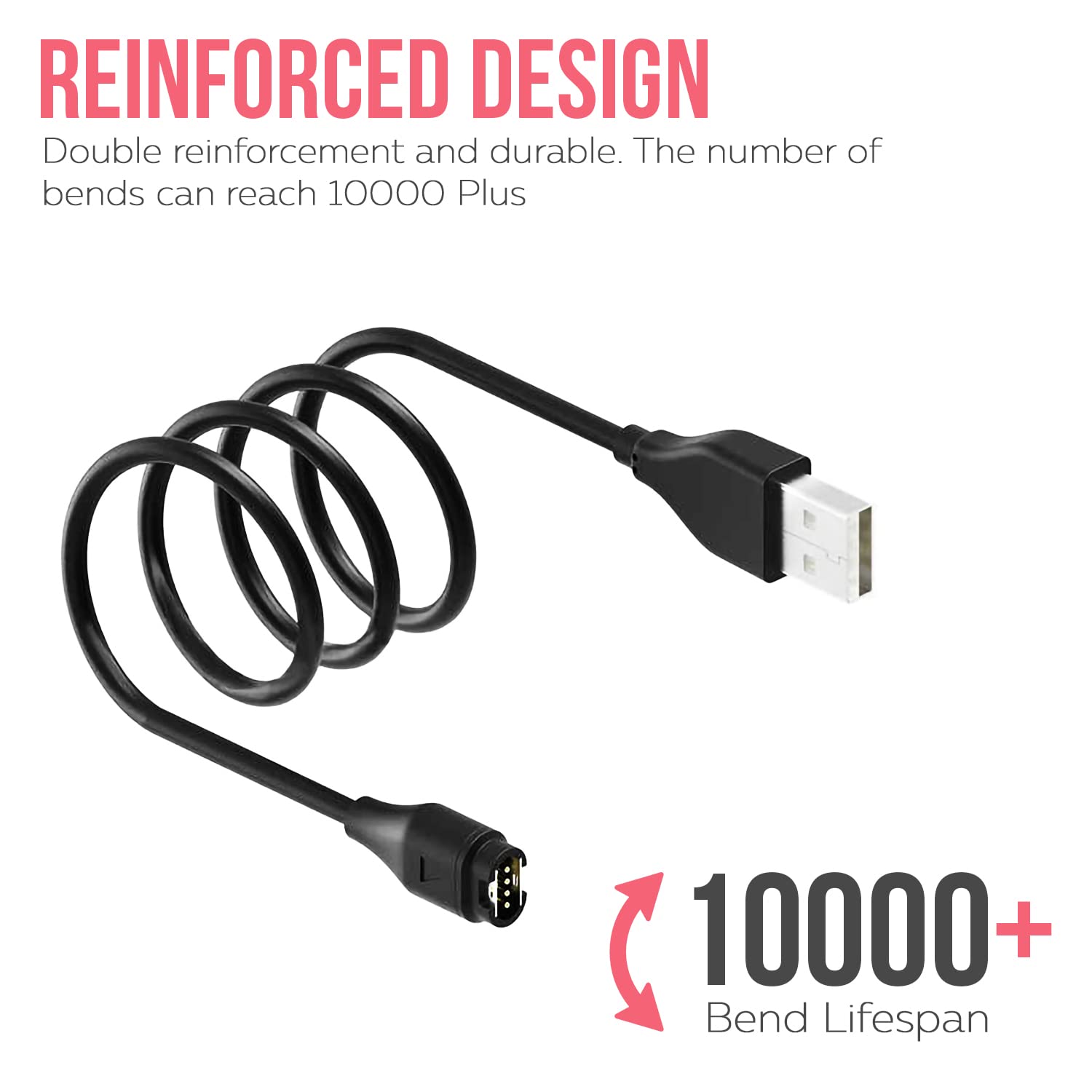 TRD 1M Garmin Charger Cable Garmin Fenix 7S 7X Vivoactive 4s for  Vivomove 3s Garmin Fenix pro 6S 6X 5S 5X Forerunner 745 935 945 45 45S