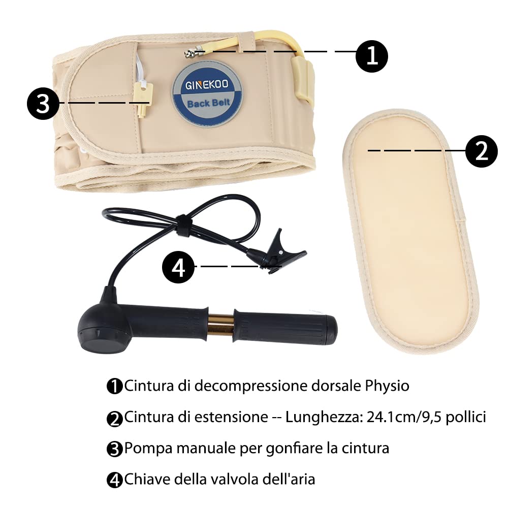 Cintura di decompressione fisica per la schiena Cintura di trazione spinale ad aria per il sollievo dal dolore lombare, cintura di supporto per la schiena e di trazione lombare