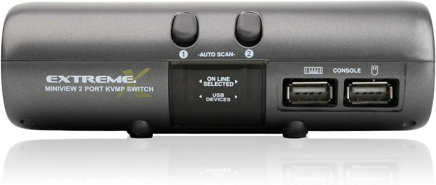 IOGEAR 2-Port MiniView Extreme Multimedia KVMP Switch, w/Full Set of Cables, (GCS1732)