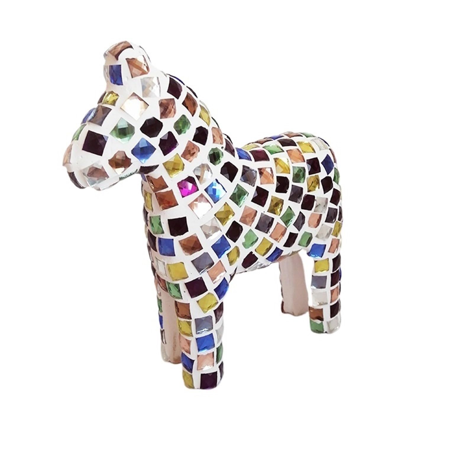 MEYTXOA Kit Mosaico Pacchetto di materiali artistici in ceramica a mosaico Creativo Pony Modellazione Artigianato Piastrelle Decorazione della stanza