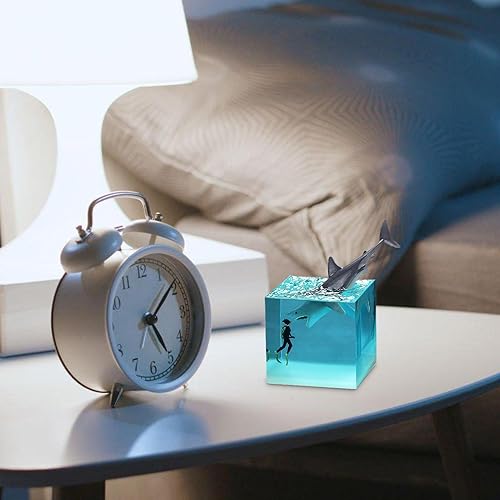 Miniatura 3 de Lámpara de tiburón de resina, luz nocturna de tiburón buceador, luz nocturna de resina epoxi, luz nocturna de tiburón marino para decoración de